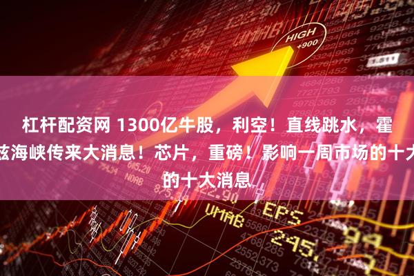 杠杆配资网 1300亿牛股，利空！直线跳水，霍尔木兹海峡传来大消息！芯片，重磅！影响一周市场的十大消息